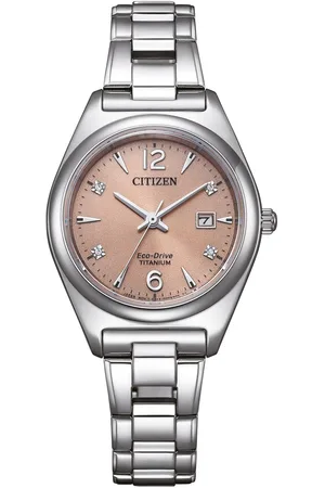 Citizen Solarhorloge EW2601-81L Horloge, dameshorloge, titanium, datum, saffierglas