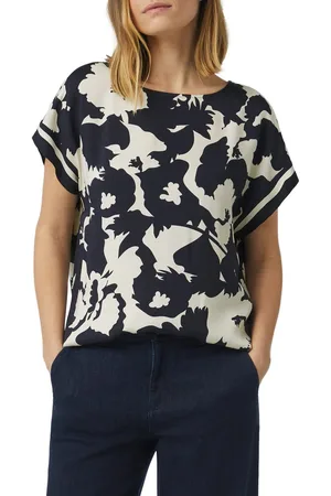 Comma, Blouse met korte mouwen met print all-over