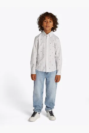 Tommy Hilfiger Straight jeans ARCHIVE BARREL FIT MIDBLUE JEANS in lichtblauwe wassing, met logo-badge