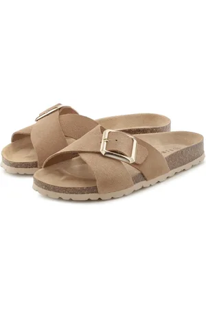 ELBSAND Slippers Mule, Sandalen, open schoen Mule, sandaal, open schoen, hoogwaardig leer, zacht kurken voetbed