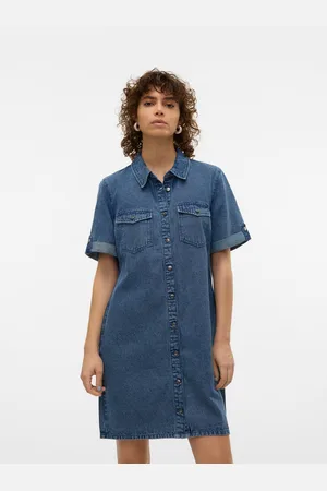 VERO MODA Jeans jurk VMJENNIE SS SHORT DENIM DRESS NOOS