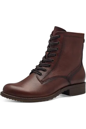 Tamaris Veterlaarsjes blokhak, veterschoenen, business schoenen in glanzende metallic look
