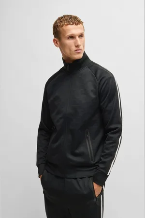 HUGO BOSS Sweatvest Skarley Strip met een subtiel patroon