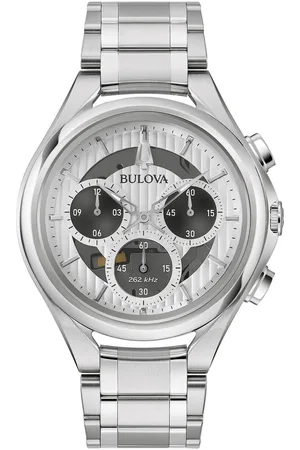BULOVA Chronograaf Curv Horloge, quartz, herenhorloge, roestvrijstalen band, saffierglas