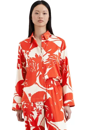 Marc O’ Polo Satijnen blouse Zachte, zijdeachtige oppervlakte, met allover print