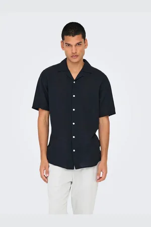 Only & Sons Overhemd met korte mouwen ONSCAIDEN SS SOLID RESORT LINEN NOOS
