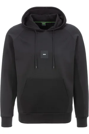 HUGO BOSS Hoodie Soody Rib met logo-badge en koord
