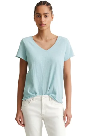 Marc O’ Polo Shirt met V-hals in casual slub-jersey-kwaliteit