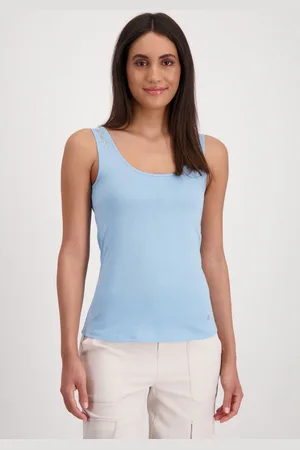 monari Tanktop met glinstersteentjes bij de bandjes