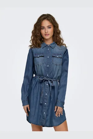 ONLY Midi-jurk ONLALEXA BELT DNM DRESS AKM