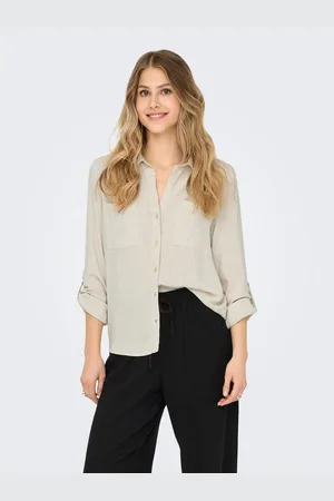 ONLY Blouse met lange mouwen ASMIN-SIESTA LS LINEN BL SHIRT PNT