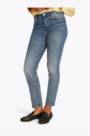 Tommy Hilfiger Slim fit jeans Slim Cigarette High Waist met logo-badge, in blauwe wassing