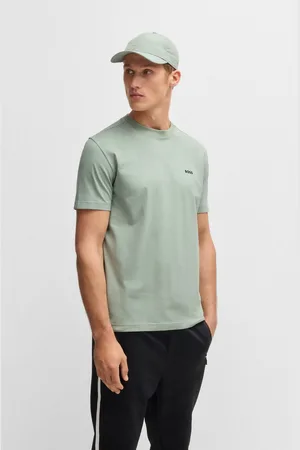 HUGO BOSS Shirt met ronde hals Thee met gegomd contrast-logo