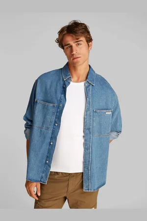 Calvin Klein Jeans overhemd RELAXED DENIM SHIRT in middenblauwe wassing