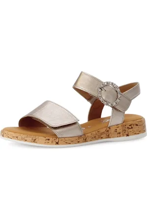 Gabor Sleehaksandaaltjes Rhodos , riemchensandaal, comfort-schoen, zomerschoen met mooie sierspeld