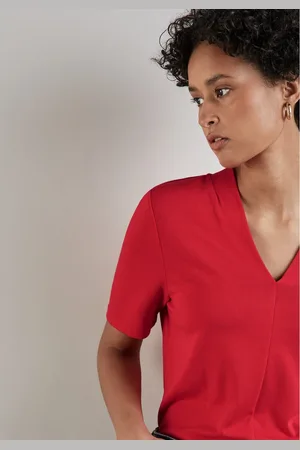Street one Shirt met V-hals met stretchaandeel