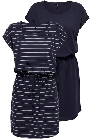 ONLY Shirtjurk ONLMAY LIFE S/S DRESS 2 PACK CS JRS flexibel taillierbaar voor een individuele pasvorm (Set van 2)