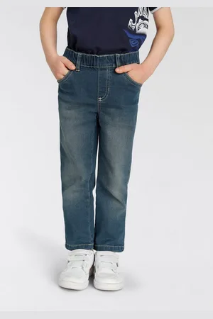 Kidsworld Comfortjeans , Stretch-Jeans voor kleine jongens comfortabele pasvorm, rechte pasvorm, met elastische taille