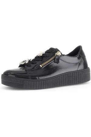 Gabor Plateausneakers , vrijetijdsschoen, lage schoen, veterschoenen met edele sier-diermotieven