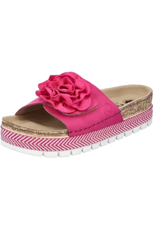 Rieker Slippers , zomerschoen, slippers met modieus plateau