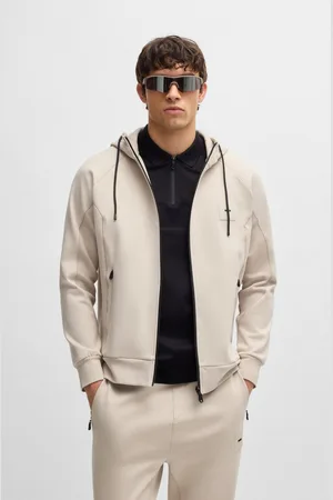 HUGO BOSS Sweatvest Saggy Rib met tonale inzetten