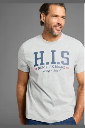 H.I.S T-shirt met trendy merklogo in collage-look