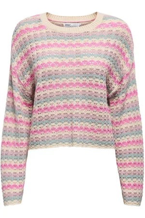 ONLY Gebreide trui ONLASA LS SHORT O-NECK CC KNT