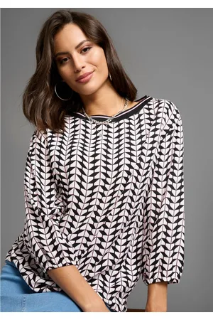 Laura Scott Gedessineerde blouse met grafisch ontwerp - nieuwe collectie
