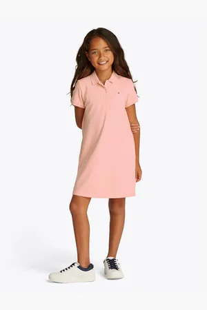 Tommy Hilfiger Polojurk ESSENTIAL POLO DRESS in knielengte, met logo-borduursel