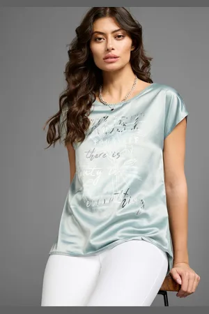 Laura Scott Shirtblouse van satijn met stijlvolle print