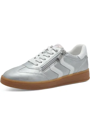 Marco Tozzi Plateausneakers vrijetijdsschoen, lage schoen, veterschoen met contrast bies