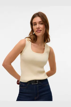VERO MODA Gebreide top VMPOPPY SL SQUARE NECK TOP VMA NOOS