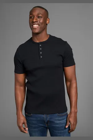 Bruno Banani Henleyshirt in elastische ribkwaliteit