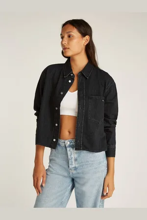 Calvin Klein Jeans blouse CROPPED DAD DENIM SHIRT