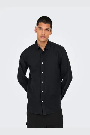 Only & Sons Overhemd met lange mouwen ONSCAIDEN LS SOLID LINEN SHIRT NOOS