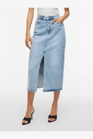VILA Jeans rok VIJAF HW MIDI DENIM SKIRT-NOOS