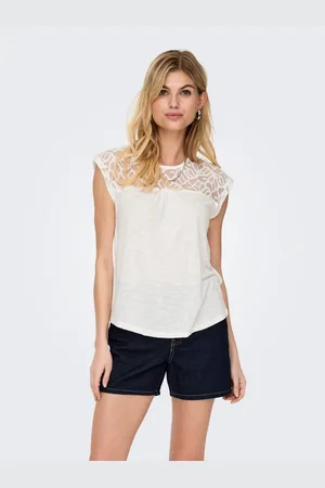 ONLY Kanten shirt ONLSINDY LIFE S/S O-NECK MIX TOP JRS