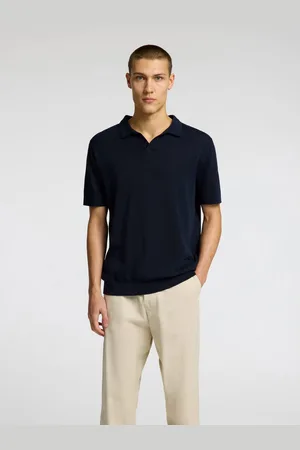 SELECTED Poloshirt SLHMATTIS SS KNIT SUN OPEN POLO NOOS
