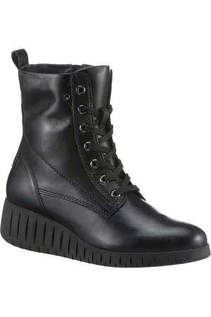 Marco Tozzi Veterschoenen CERASO , sleehak, veterschoen, enkellaars in comfortabele schoenwijdte