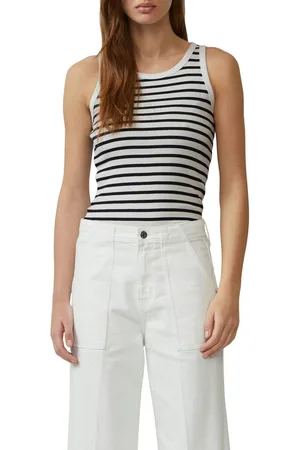 QS by s.Oliver Geribde tanktop met ribstructuur