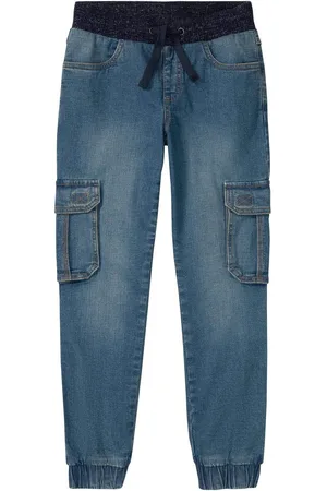 ARIZONA Cargo jeans Stretchjeans voor jongens rechte pijp, met bindband en elastiek, normale taille