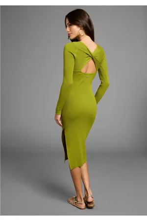 Laura Scott Gebreide jurk met stijlvolle knoopdetail