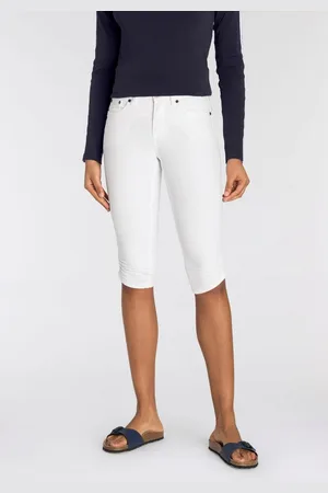 ARIZONA Capri jeans smalle pasvorm, met destroyed-effecten, lage taille