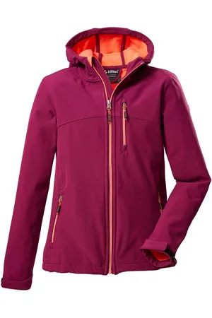 Killtec Softshell-jack Girls softshell-jack Waterafstotend, verstelbare capuchon en mouwen, fleece binnenvoering
