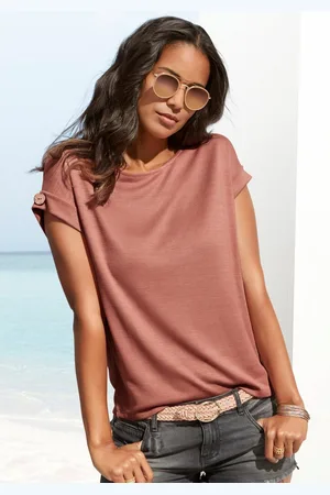 Lascana Shirt met korte mouwen Met knoopdetail aan de mouwafsluiting (set, 1-delig)
