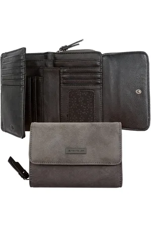 TOM TAILOR Portemonnee Elin harmonieuze materiaalmix met licht contrasterende stiksels