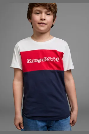KangaROOS T-shirt In Colorblockdesign Korte mouwen, basic pasvorm, bedrukt en meerkleurig