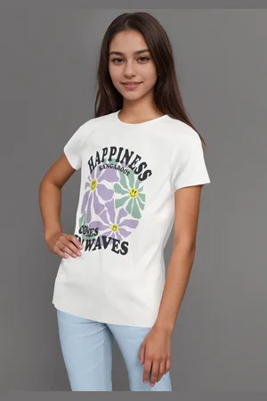 KangaROOS T-shirt HAPPINESS COMES grote frontprint
