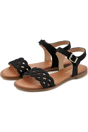 Lascana Sandalen Zomerschoen Sandalette, zomerschoen van leer met uitsparingen en zachte binnenzool