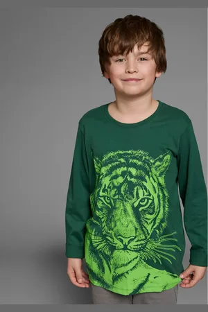 Kidsworld Shirt met lange mouwen NEON TIGER Lange mouwen, basic pasvorm, met trendy print, ronde hals